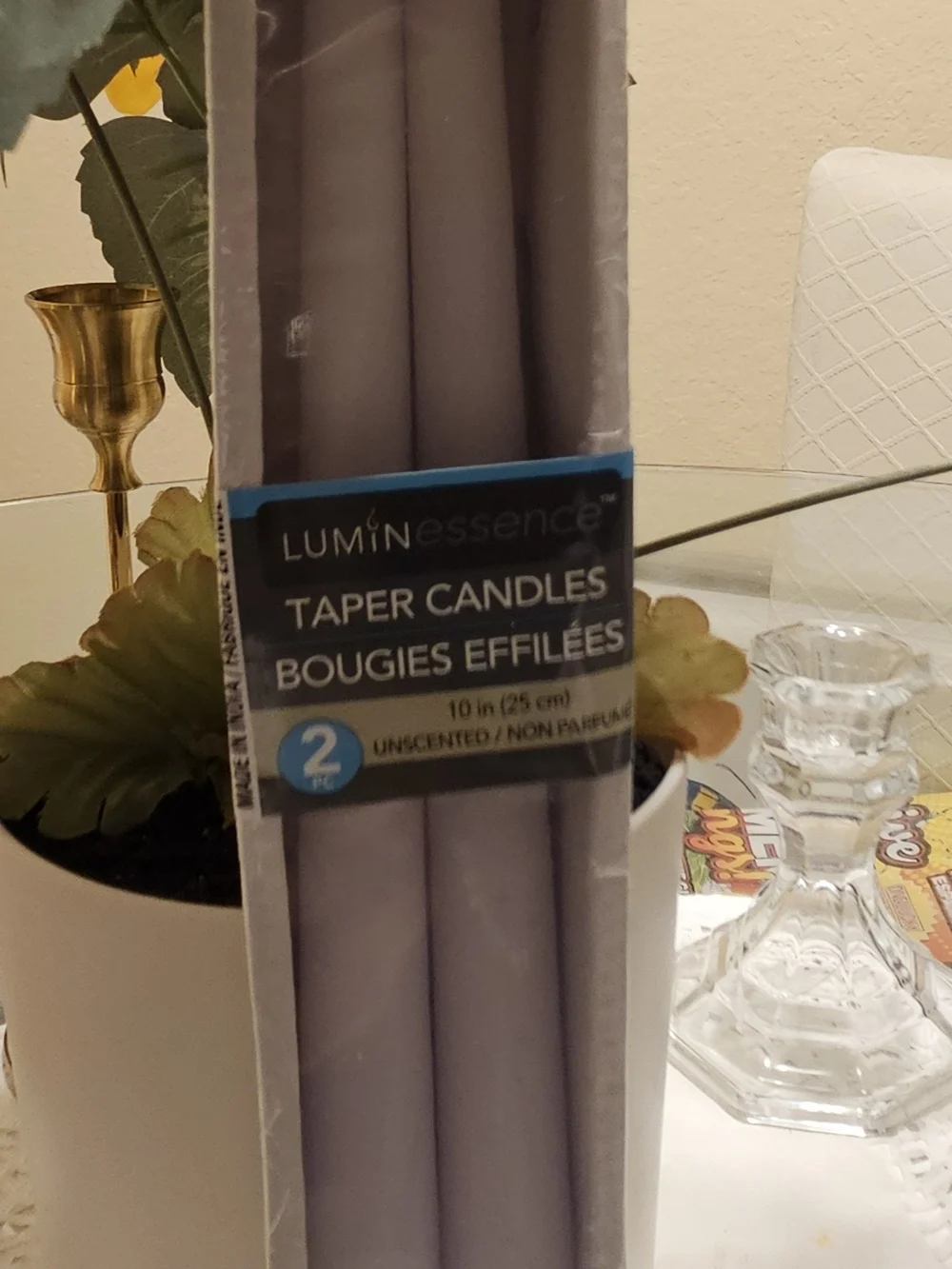 Luminess Lavender Taper Candles - Set of 2